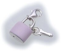 Charm Hängeschloß pink Silber 925 Bettelarmband Sterlingsilber Qualität