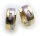 Damen Ohrringe Klapp Creolen Brillant 0,06 ct 585 Bicolor Diamant Gelbgold