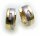 Damen Ohrringe Klapp Creolen Brillant 0,06 ct 585 Bicolor Diamant Gelbgold