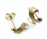 Damen Ohrringe Ohrstecker Gold 333 rhod. Stecker Bicolor...