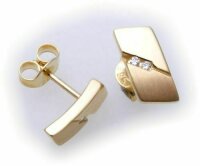 Damen Ohrringe Stecker Brillant 0,04ct echt Gold 585...