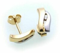 Damen Ohrringe Stecker echt Gold 750 Brillant 0,02ct...