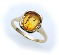 Damen Ring echter Bernstein aus de Ostsee echt Gold 333...