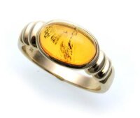 Damen Ring echter Natur Bernstein Ostsee echt Gold 333...