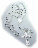 Halskette Rosenkranz Collier Kreuz mit Jesus Silber 800...