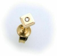 Herren Ohrringe Stecker Gold 585 Brillant 0,01ct Diamant 14 karat Ohrstecker Neu