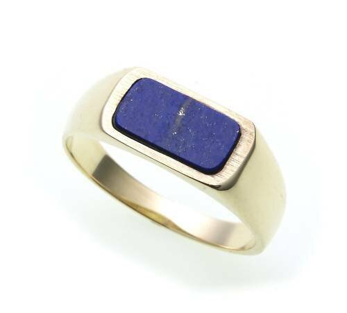 Herren Ring echt Gold 333 echt Lapis alle Steine mögl. Gelbgold Qualität N8452