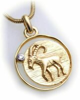 Sternzeichen Steinbock echt Gold 333 Zirkonia Gelbgold...