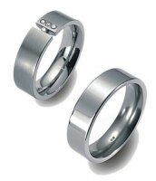 Titanfactory Titan Trauringe TF13 mit Brillant 0.04 ct. Diamant