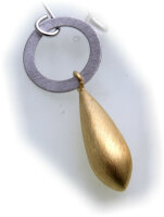 Damen Ohrringe Silber 925 Sterlingsilber Gelbgold besch....