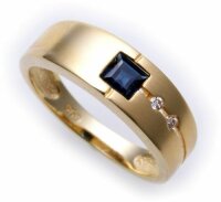 Damen Ring Saphir mit Brillant 0,03ct echt Gold 585...