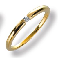 Damenring Ring Gelbggold 585 Brillant 0.03 ct. Gold Diamant Viola Luxury 20