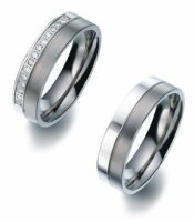 Titanfactory Titan Trauringe TF12 mit Brillant 0.15 ct....