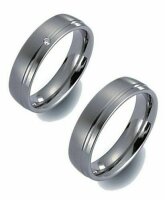 Titanfactory Titan Trauringe TF21 mit Brill. 0.02 ct. Diamant