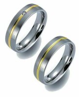 Titanfactory Titan Trauringe TF40 mit Brillant   0.03 ct....