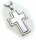 Anhänger Kreuz echt Perlmutt echt Silber 925 36 mm Sterlingsilber massiv Unisex
