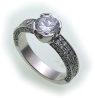 Damen Ring Brillant 1,80 c Diamant si echt Weißgold...