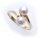 Damen Ring echt Gold 585 Perlen 6 mm Supergünstig Gelbgold Perlen N8443 ZP 5
