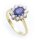 Damen Ring echt Safir 7 x 5 echt Gold 585 mit Zirkonia Gelbgold Saphir 14 karat