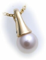 Damen Anhänger Zuchtperle echt Gold 375 Perle zum...