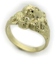 Herren Ring echt Gold 750 Löwe Löwenkopf...