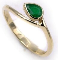 Damen Ring echt Gold 750 echt Smaragd Tropfen 18 karat...