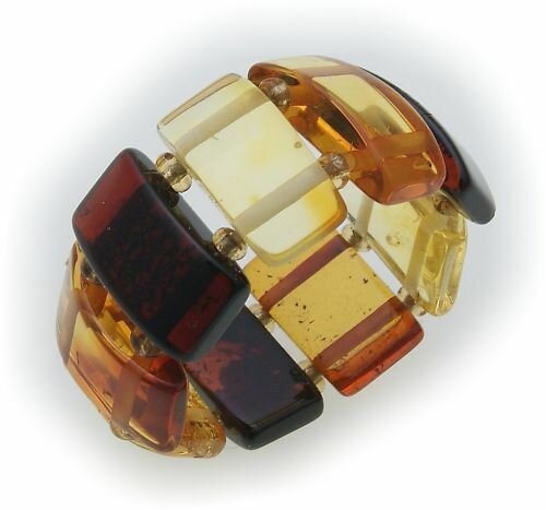 Ring echt Bernstein bunt echt Silber 925 Gummiband Sterlingsilber Damen farbig