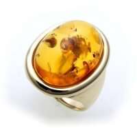 Damen Ring echter Bernstein aus de Ostsee echt Gold 333...