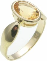 Damen Ring echter Citrin 10 x 7 mm Gold 585 Gelbgold gute Qualität