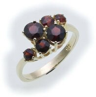 Damen Ring m. Granat in Gold 333 Granatring alle Weiten...