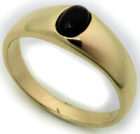 Herren Ring echt Gold 585 echt Onyx 14 karat Gelbgold...