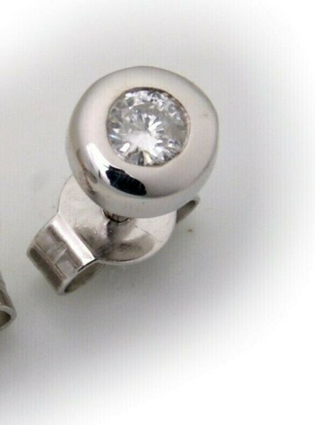 Herren Single Ohrringe Ohrstecker Weißgold 585 Diamant 0,05ct Gold 14 karat Neu