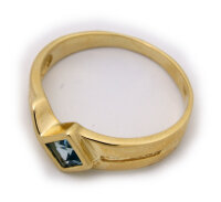 Damen Ring echt Gold 333 Topas 8 karat Gelbgold Blautopas...