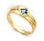 Damen Ring echt Gold 750 Topas 18 karat Gelbgold Blautopas 4 x 4 mm Quadrat