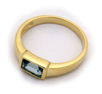 Damen Ring echt Gold 333 Topas 8 karat Gelbgold Blautopas 7 x 5  mm Rechteck