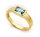 Damen Ring echt Gold 333 Topas 8 karat Gelbgold Blautopas 7 x 5  mm Rechteck