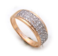Damen Ring Brillant 0,26 carat wesselton si echt Gold 585 Glanz Rotgold Diamant