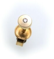 Herren Ohrringe Stecker echt Gold 585 Brillant 0,01ct