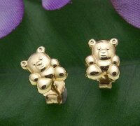 Kinder Ohrringe Stecker Bär Teddybär 585 Gold...