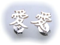 Ohrringe Stecker japanische Schriftzeichen echt Silber...